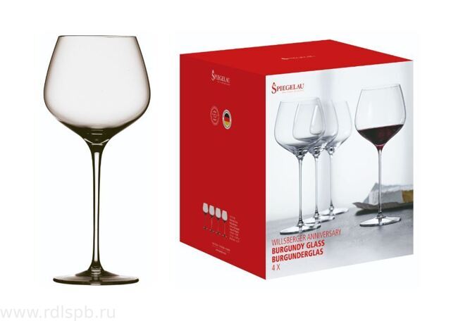 Набор бокалов 4 шт. для красных вин Бургундии SPIEGELAU WILLSBERGER Burgundy Glas / Шпигелау Виллсбергер Бургундия 750 мл. арт. 1416180
