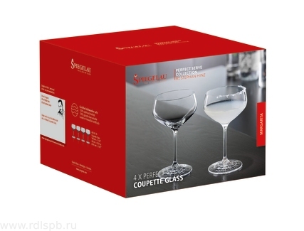 14Набор бокалов 4 шт. для шампанского и коктейлей SPIEGELAU PERFECT SERVE Coupette Glass  Шпигелау Перфект Купэ 235 мл. арт. 4500174